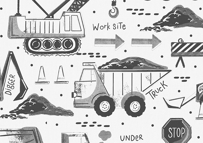 Tinker Town, Black And White - Roman Blind - Image 7